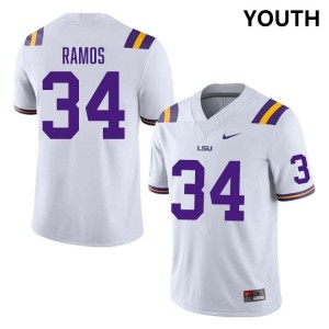 Damian Ramos Fighting Tigers NCAA #34 College Football Youth Jersey - White 775289-116