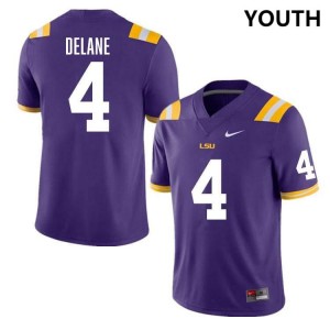 Mansoor Delane LSU College Football #4 Youth High School Jersey - Purple 596173-833