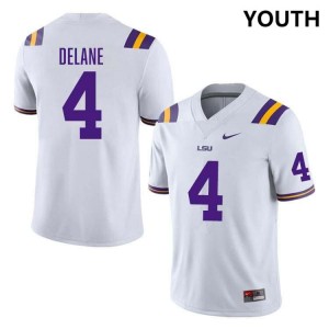Mansoor Delane Geaux Tigers High School #4 Youth College Football Jersey - White 547753-390