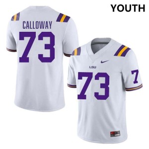 Ethan Calloway Geaux Tigers College Football University Youth #73 Jersey - White 297830-440