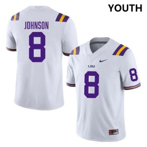 Ju'Juan Johnson Fighting Tigers College Football #8 Youth Replica Jersey - White 174617-200