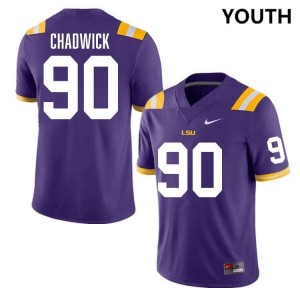 Grant Chadwick Fighting Tigers #90 College Football Youth Stitched Jersey - Purple 651519-559