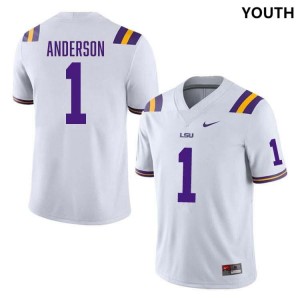 Aaron Anderson LSU Tigers College Football Game #1 Youth Jersey - White 301133-871