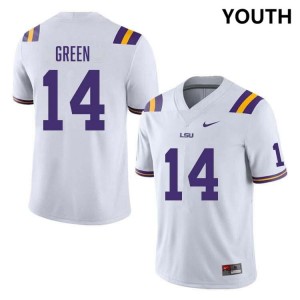 Trey'Dez Green Louisiana State Tigers College Football High School Youth #14 Jersey - White 488458-872