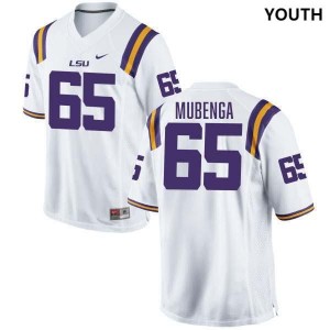 Paul Mubenga LSU #65 Youth College Football University Jersey - White 577946-983