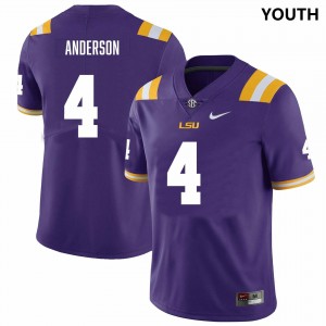 Nic Anderson Geaux Tigers Youth College Football #4 Replica Jersey - Purple 737474-479