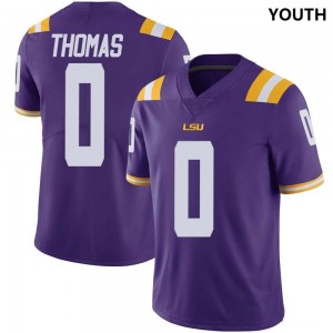 Zavion Thomas Fighting Tigers Game College Football #0 Youth Jersey - Purple 262661-843
