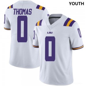 Zavion Thomas Louisiana State Tigers Youth Official College Football #0 Jersey - White 618257-618