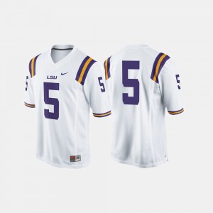 LSU #5 Men's College Football Jersey - White 470052-364