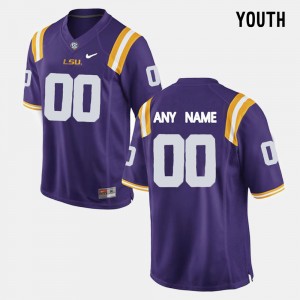 Custom Geaux Tigers Youth College Limited Football #00 Jersey - Purple 630039-738