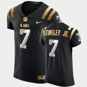 Derek Stingley Jr. Louisiana State Tigers Golden Edition Mens #7 College Football Jersey - Black 495611-671