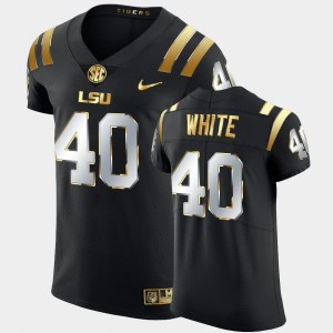 Devin White LSU Tigers #40 Elite Mens Golden Edition Jersey - Black 193966-145