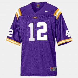 Jarrett Lee Geaux Tigers Men #12 College Football Jersey - Purple 644176-373