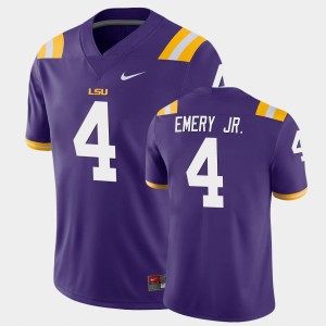 John Emery Jr. Tigers #4 Game Men Jersey - Purple 132229-980