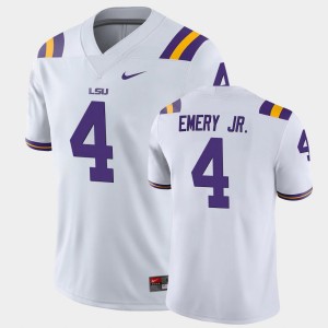 John Emery Jr. Fighting Tigers #4 Men Game Jersey - White 368393-382