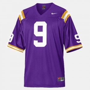 Jordan Jefferson LSU Tigers #9 College Football Youth Jersey - Purple 320538-469