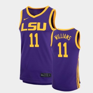 Justice Williams Tigers #11 Men Replica Basketball Jersey - Purple 565870-403