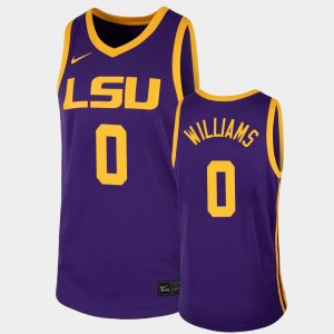 KJ Williams Fighting Tigers #0 Men's College Basketball Jersey - Purple 365022-363