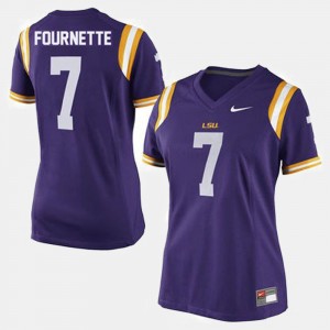 Leonard Fournette LSU #7 Women College Football Jersey - Purple 724416-780