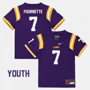 Leonard Fournette LSU #7 College Football Youth Jersey - Purple 897214-311