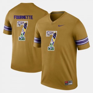 Leonard Fournette Geaux Tigers Men's #7 Player Pictorial Jersey - Gold 964183-604