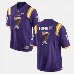 Leonard Fournette LSU Player Pictorial #7 Men Jersey - Purple 984154-329