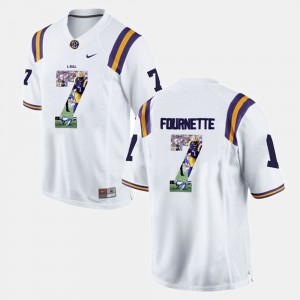 Leonard Fournette Tiger Nation Men's #7 Player Pictorial Jersey - White 453209-454