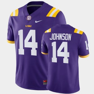 Max Johnson Tiger Nation College Football Men's #14 Game Jersey - Purple 656757-129