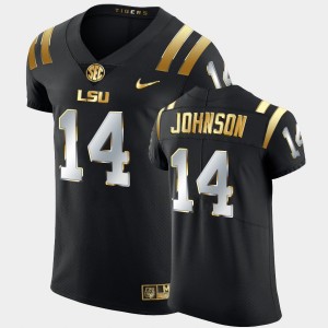 Max Johnson Tiger Nation #14 Men's Golden Edition Elite Football Jersey - Black 956723-363