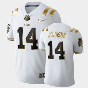 Max Johnson LSU Tigers #14 Golden Edition Limited Football Men Jersey - White 231912-961