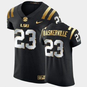 Micah Baskerville LSU #23 Men's Golden Edition Elite Football Jersey - Black 897830-628