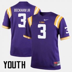 Odell Beckham Jr Fighting Tigers #3 Alumni Football Game Youth Jersey - Purple 908724-211