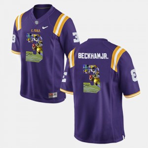 Odell Beckham Jr Tiger Nation Men's Player Pictorial #3 Jersey - Purple 308023-184