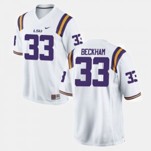 Odell Beckham Jr. Fighting Tigers #33 College Football Men's Jersey - White 307031-564