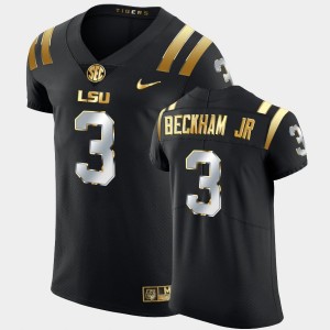Odell Beckham Jr. LSU #3 Elite Golden Edition Men's Jersey - Black 152355-414
