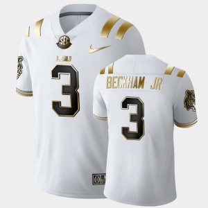 Odell Beckham Jr. Louisiana State Tigers Limited Men #3 Golden Edition Jersey - White 809230-953