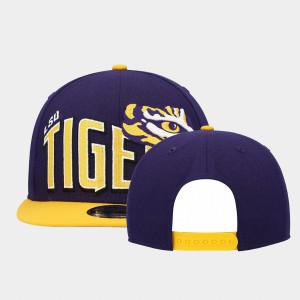 LSU Team Logo Two-Tone Vintage Wave 9FIFTY Snapback Unisex Hat - Purple 233222-402