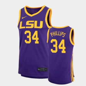 Shawn Phillips LSU Tigers Basketball #34 Men's Replica Jersey - Purple 610686-180