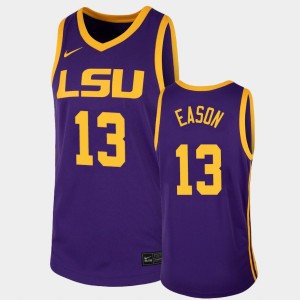 Tari Eason Fighting Tigers #13 College Basketball Men's 2021 transfer Jersey - Purple 250447-377