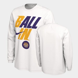 Geaux Tigers Mens Ball In Bench Long Sleeve T-Shirt - White 158151-826
