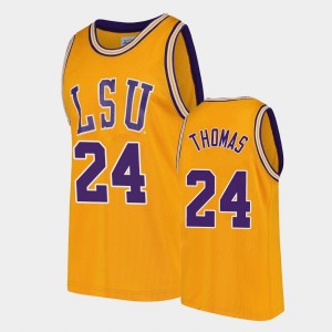 Cameron Thomas LSU Men #24 2021 NBA Draft Prospect College Basketball Jersey - Gold 185689-217
