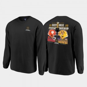 Louisiana State Tigers Men's 2020 National Championship Matchup vs. Clemson Tigers Long Sleeve College Football Playoff T-Shirt - Black 306404-454