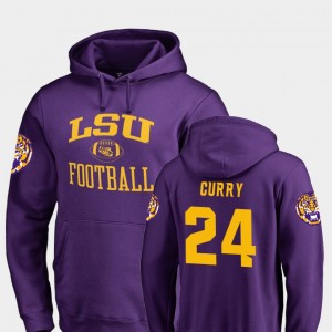 Chris Curry LSU Neutral Zone College Football Men's #24 Hoodie - Purple 496045-615