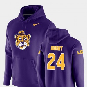Chris Curry LSU #24 Pullover Men's Vault Logo Club Hoodie - Purple 152413-232