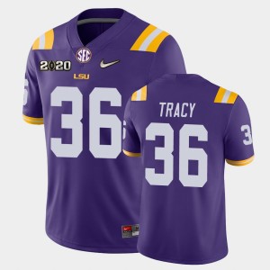 Cole Tracy Tiger Nation 2020 Football Game Men #36 Jersey - Purple 267691-585
