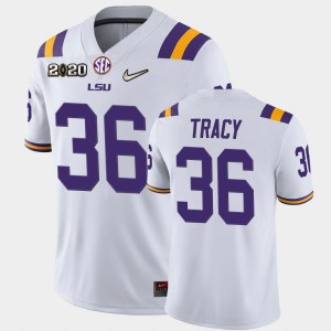 Cole Tracy Geaux Tigers Men's Game #36 2020 Football Jersey - White 330218-678