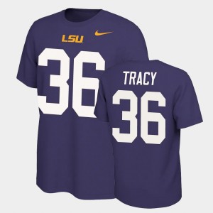 Cole Tracy LSU Tigers #36 Name and Number Name & Number Retro Men's T-Shirt - Purple 338407-155