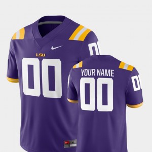 Custom Geaux Tigers #00 2018 Game College Football Men Jersey - Purple 885614-576