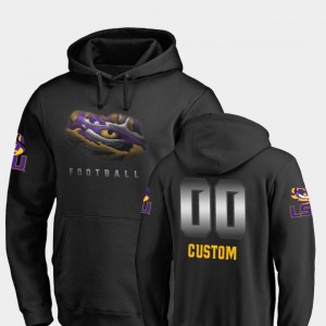 Custom LSU #00 Football Men Midnight Mascot Hoodie - Black 900854-281