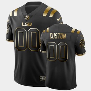 Custom Tiger Nation Men College Football 2019-20 Peach Bowl Champions Golden #00 Jersey - Black 590652-109